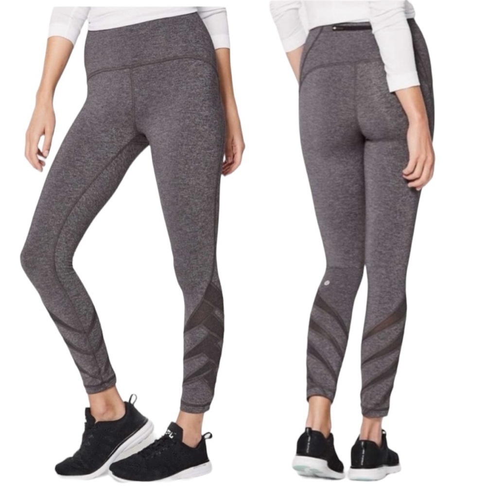 Lululemon Motionful 7/8 Tight 25" Heathered Black / Gray Size 6 Leggings